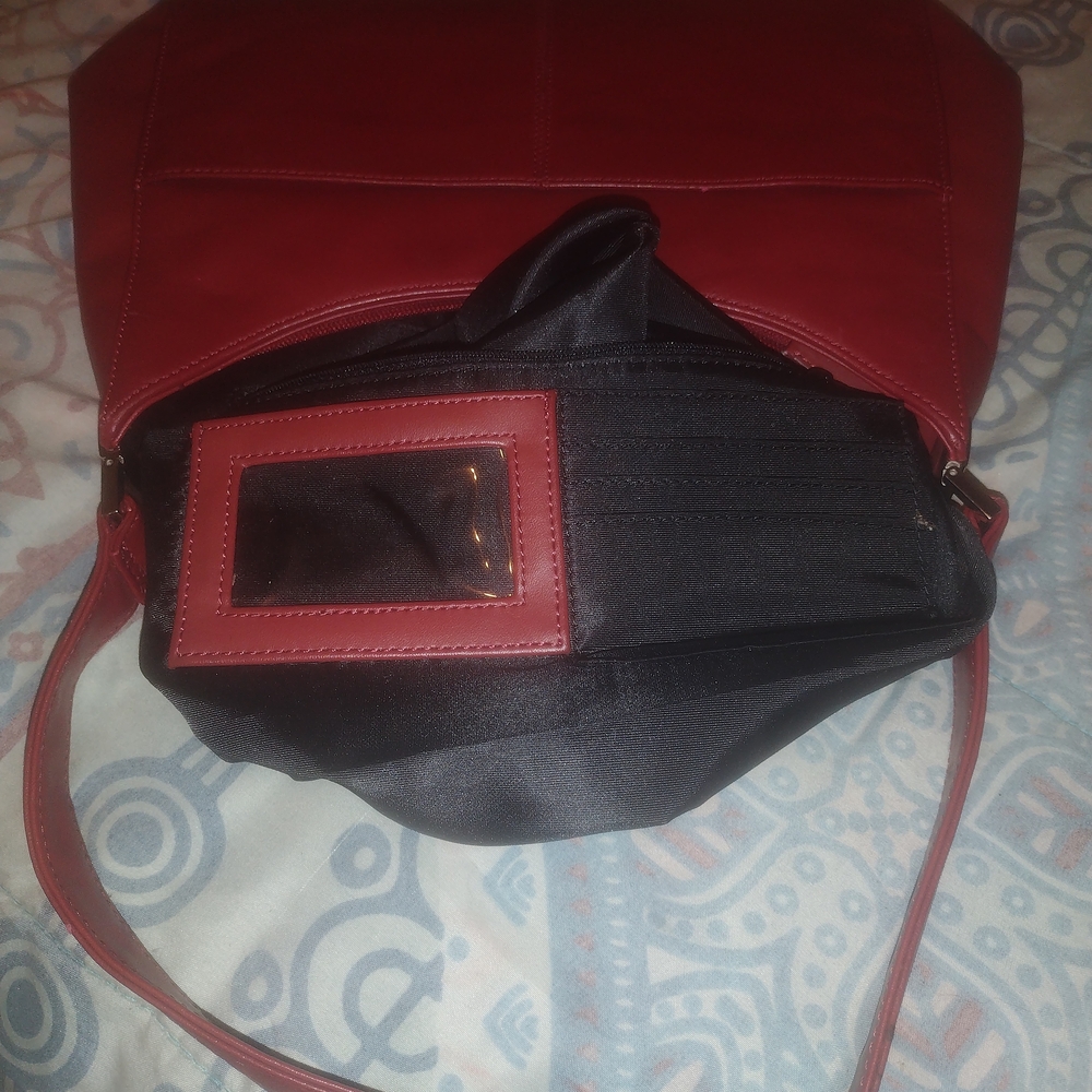 Elegant Red and Black Women's Bag
